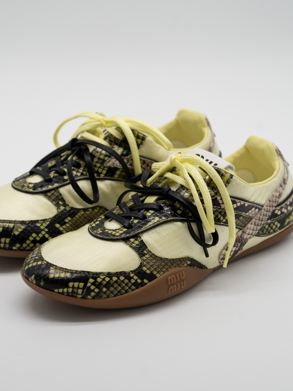 Miu Miu Gymnasium Technical Sneaker Python Print Green Women's size 39 eu 9 US
